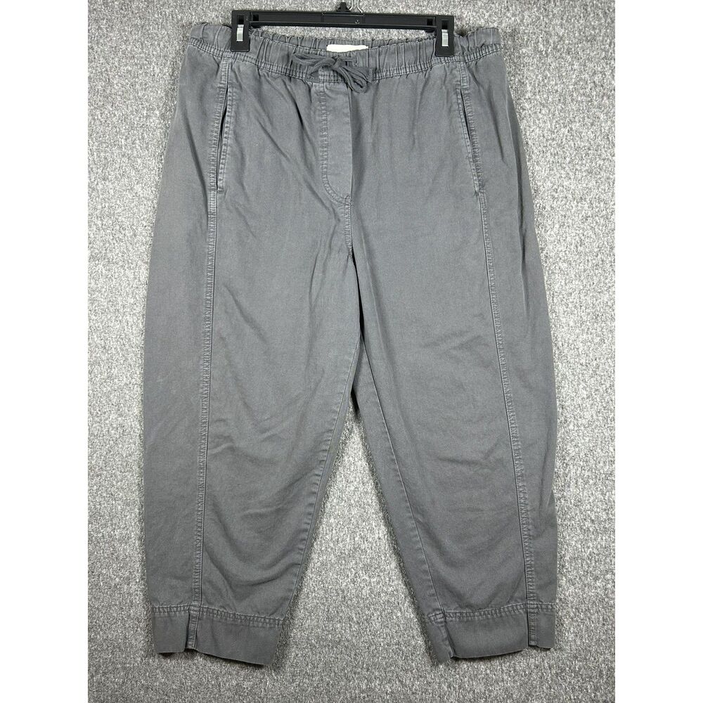 ZARA Gray 100% Cotton Elastic Waist Straight Crop Jogger Pants L